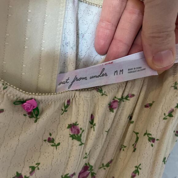 Out from Under Cream corset floral crop top spaghetti strap Cottagecore romantic - Picture 3 of 5